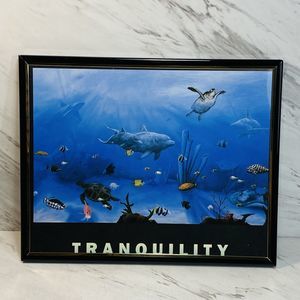 TRANQUILITY Sea Turtles Coral Print In A Frame 10”x8” NEW